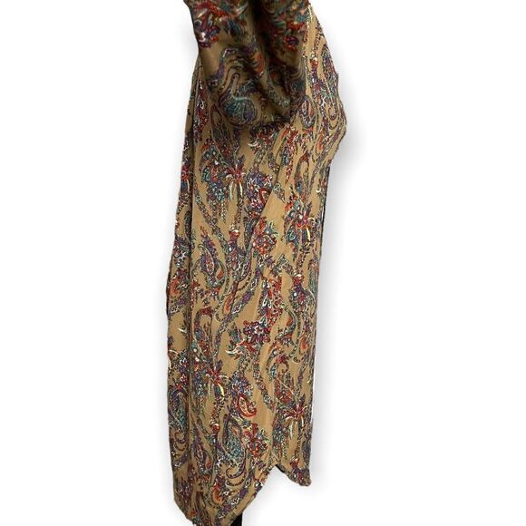 Timing Multicolored Paisley Print V-Neck Top Size Small Casual Tunic Workwear - Picture 2 of 8